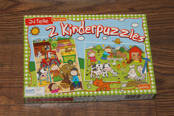 2 Kinderpuzzles 24 Teile, paletti, ab 4 Jahre