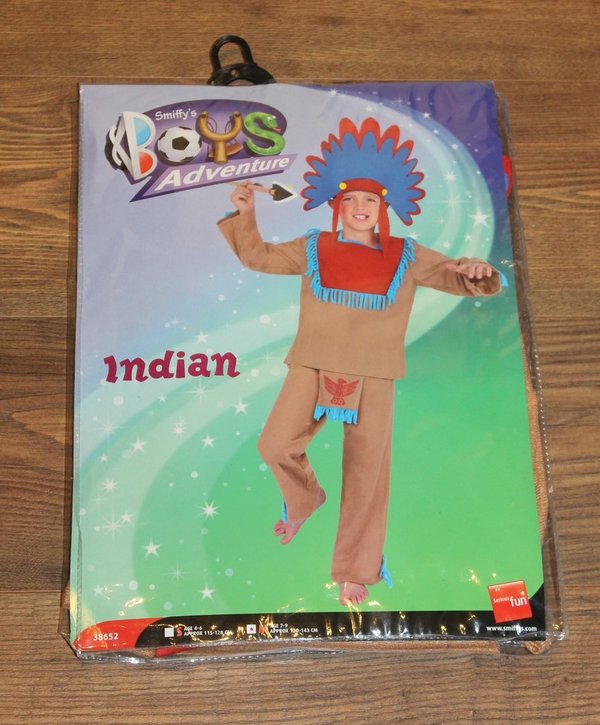 Faschings-Kostüm Indianer, smiffy´s, Gr. 7-9 Jahre